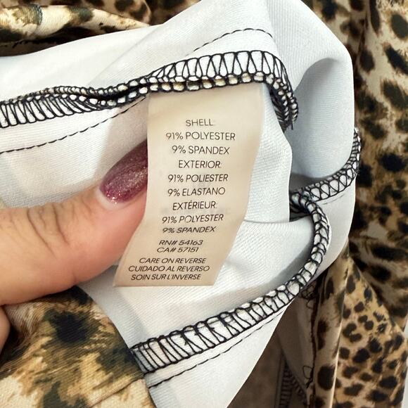 Calvin Klein Sheath Dress Women's Size 10 Tan Leopard Print Sleeveless Cocktail - Picture 8 of 8